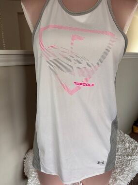 Under Armour Light Gray Top w/ Top Golf Logo